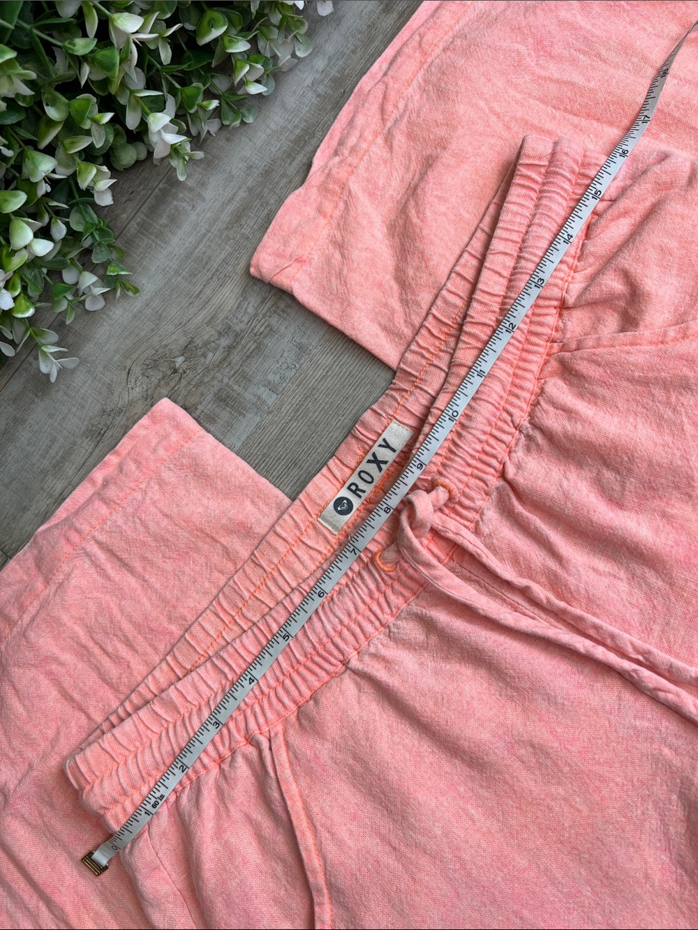 Roxy Linen Wide Leg Flare Drawstring Pants - Picture 11 of 13